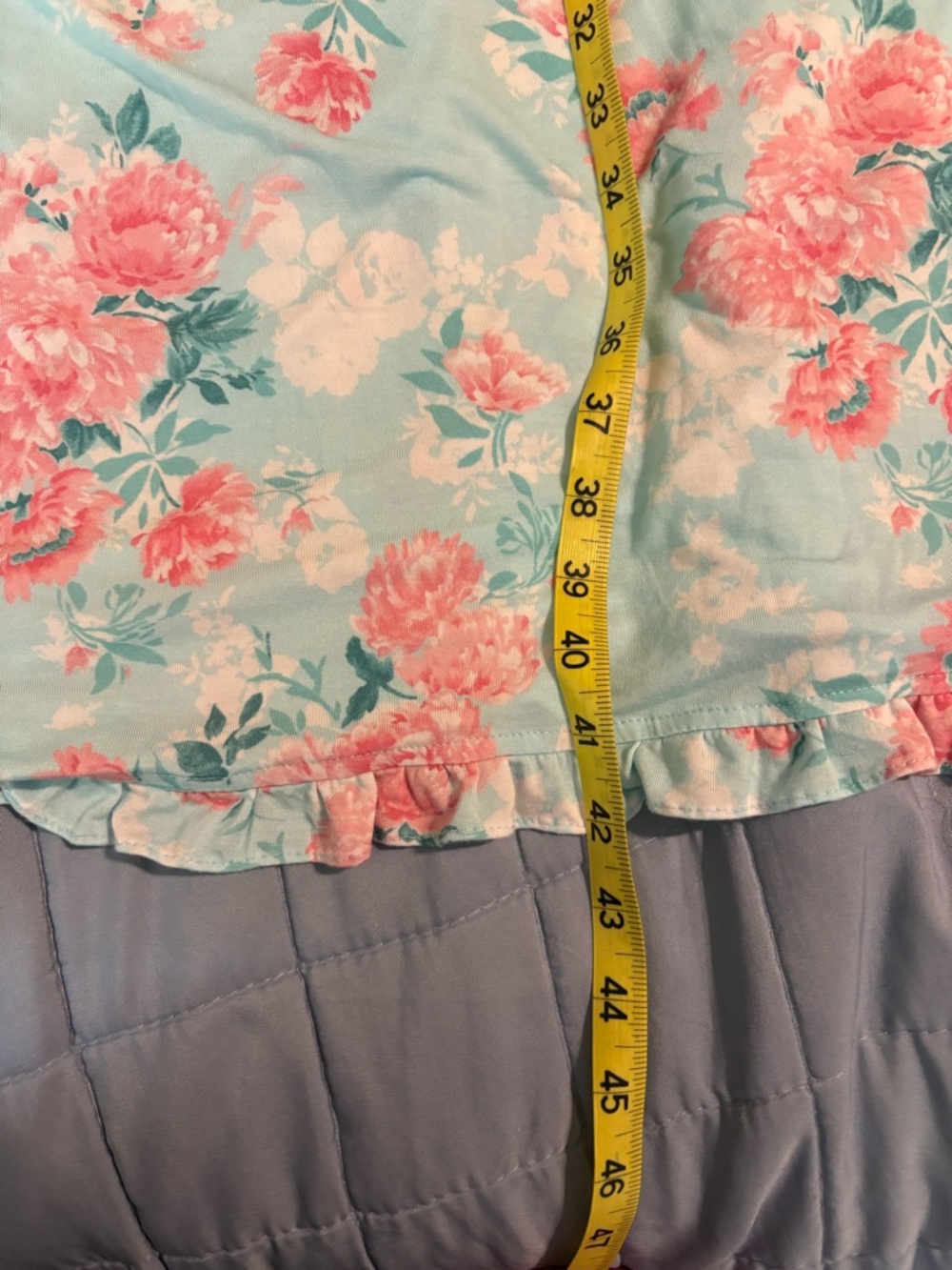 Eileen West Floral cap sleeve nightgown ruffle hem size 2X super soft long - Picture 6 of 11